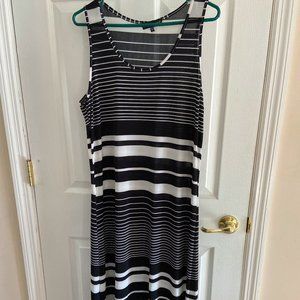 Black and white stripped maxi